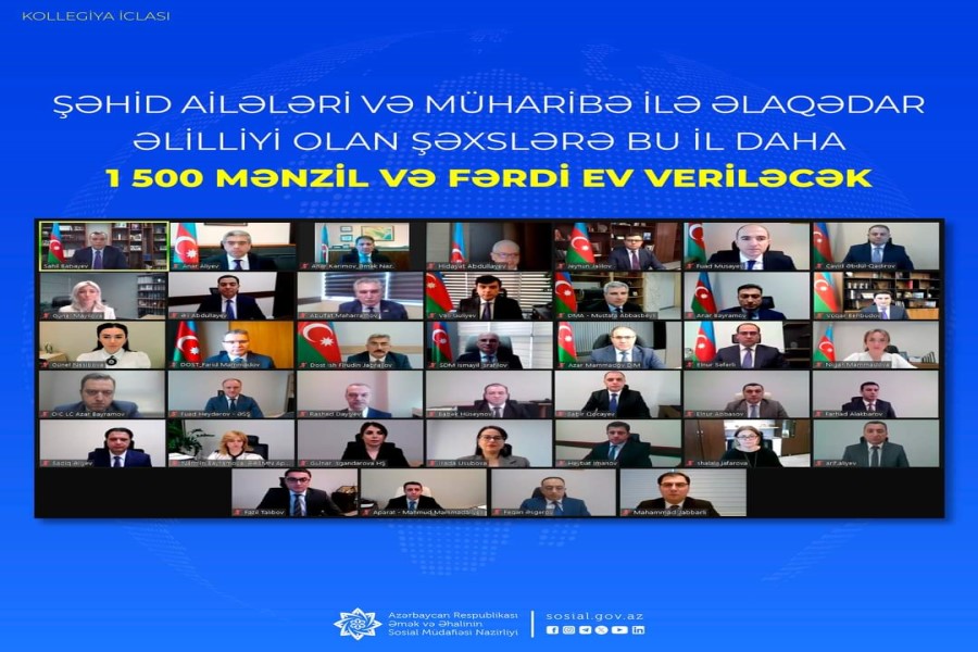 Şəhid ailələri və müharibə ilə əlaqədar əlilliyi olan şəxslərə bu il daha 1500 mənzil və fərdi ev veriləcək