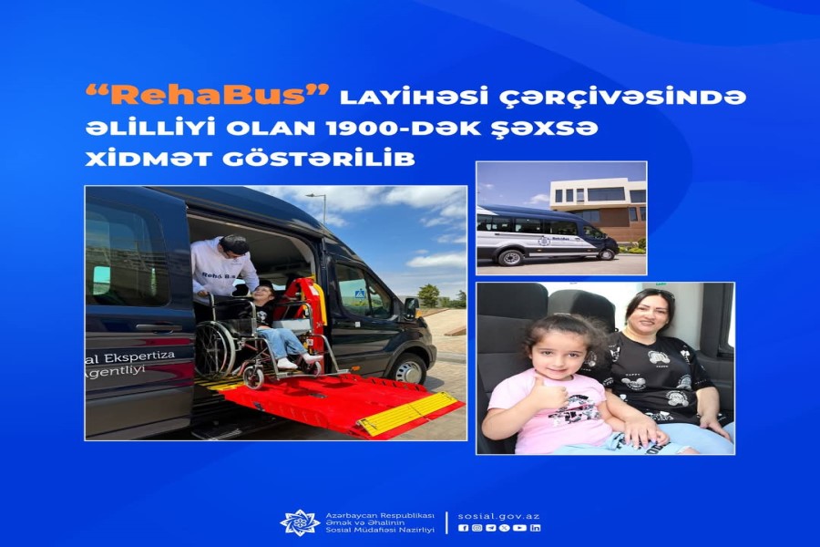 “RehaBus” layihəsi çərçivəsində əlilliyi olan 1900-dək şəxsə xidmət göstərilib