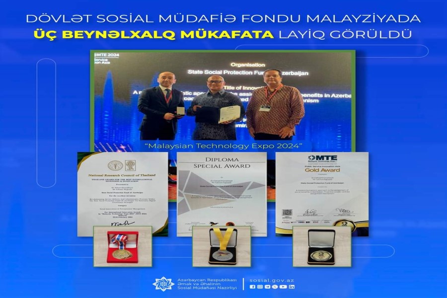 Dövlət Sosial Müdafiə Fondu Malayziyada üç beynəlxalq mükafata layiq görüldü