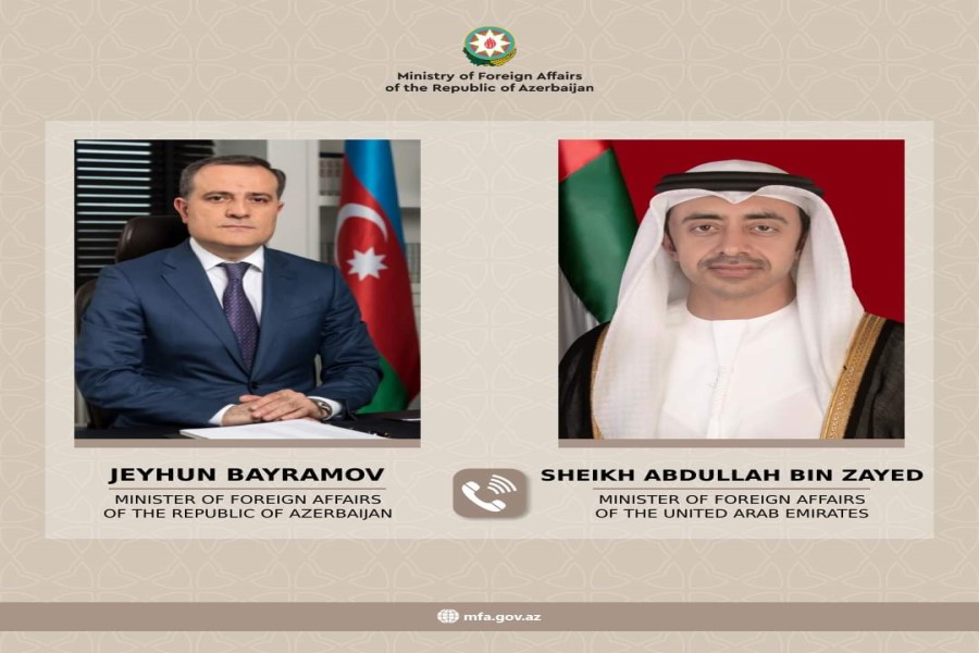 Ceyhun Bayramovun Birləşmiş Ərəb Əmirliklərinin xarici işlər naziri ilə telefon danışığı aparıb