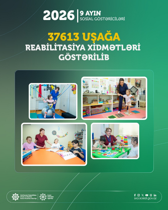 Yanvar-sentyabr aylarında 37613 uşağa reabilitasiya xidmətləri göstərilib